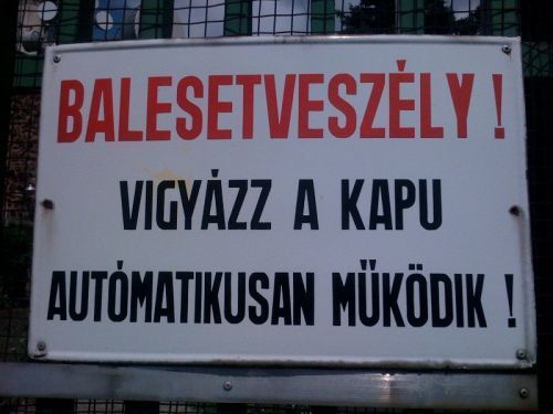 balesetveszély