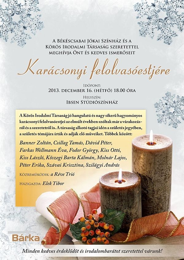 PLAKÁT bárka karácsony 2013