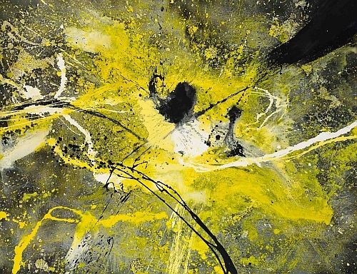 Yellow eruptions I 100x130 cm vegyes technika fatabla 2014